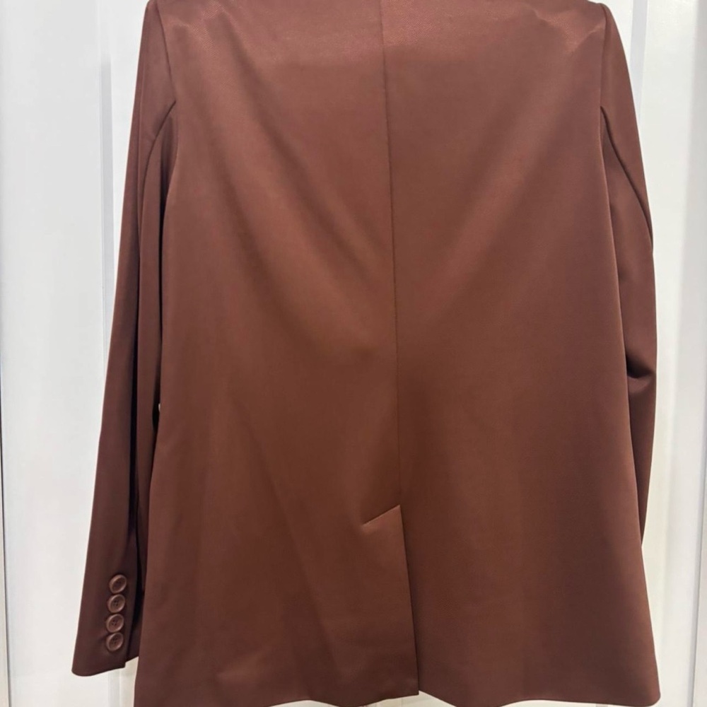 Adrianna Papell Rust-Brown Single-Button Blazer - Picture 4 of 5